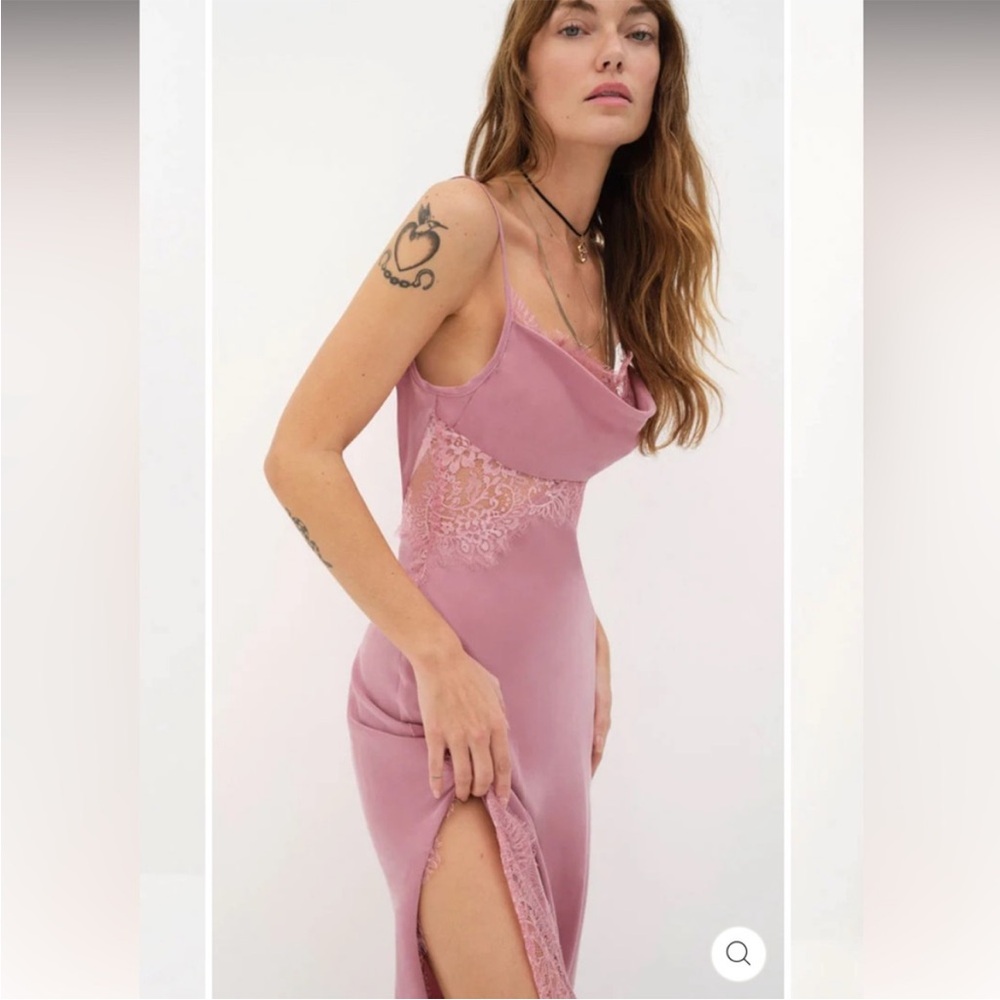 For Love And Lemons Pink Satin Dress